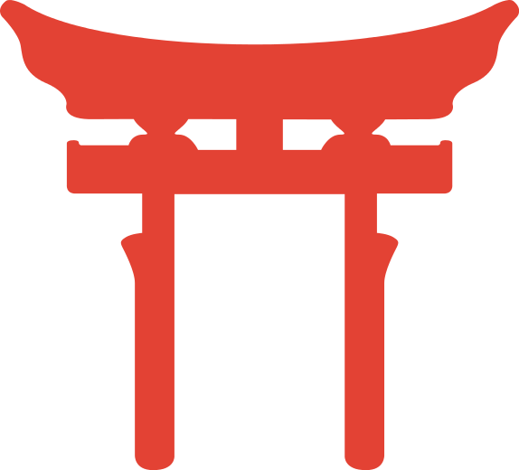 Red hachiman torii as logo